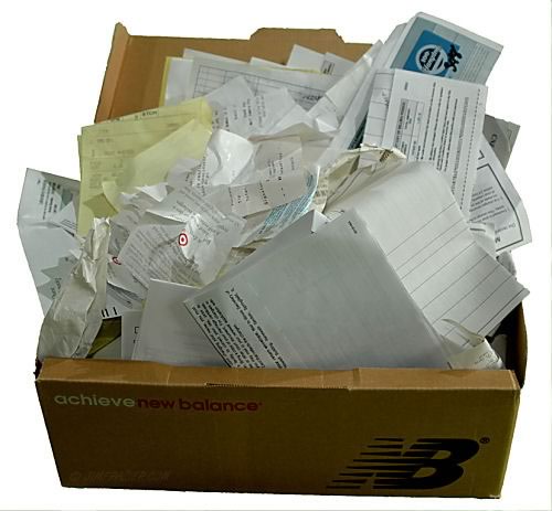box of receipts